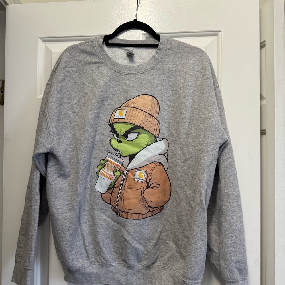 Gildan Gray Graphic Women's Crewneck Sweater